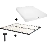 Vente-unique Set lattenbodem en matras met veren WOLKENLOS van MORGENGOLD - 140x190 cm