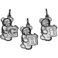 MOOYE ® - Collectie Zilveren Beer met blokletter A ketting hanger - massief