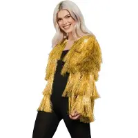 Partyking Kostuum Jacket -S/M- Tinsel Festival Goudkleurig