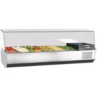 CombiSteel Gekoelde Opzetvitrine 6X 1/3 Gn, , 155x39x46(H), 230V/120W