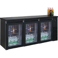 CombiSteel BARKOELER COMBISTEEL, ZWART 3 GLASDEUREN, 194(B)x55(D)x95(H)cm, 230V/460W