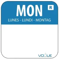 Vogue Kleurcode sticker maandag/blauw Vogue, 1000 stuks