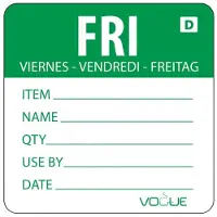 Vogue Oplosbare voedseletiketten daglabels vrijdag/groen Vogue, 250 stuks