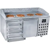 CombiSteel Pizzawerkbank Combisteel, 1 deur/ 5 laden, 155(b)x108(h)x80(d), 230V/200W