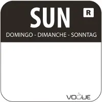 Vogue Kleurcode sticker zondag/zwart Vogue, 1000 stuks