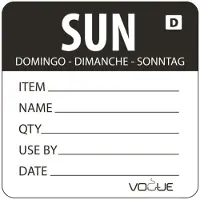 Vogue Oplosbare voedseletiketten daglabels zondag/zwart Vogue, 250 stuks