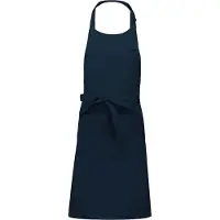 Kariban Mijncadeautje - Keukenschort - Kookschort - "Royal Chef" - Navy - blanco - onbedrukt - polyester / katoen