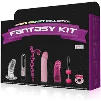 Baile Penis Sleeve and Dildo Kit Lovers Secret Collection Fantasy Kit pink -vibrator-dildo-cock ring--kegel bal-flexible sleves- orgasm beads