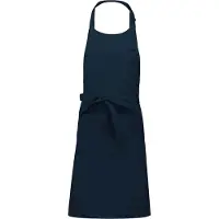 Kariban Mijncadeautje - Keukenschort - Kookschort - "Master Chef" - Navy Blue - blanco - onbedrukt - polyester / katoen - (74 x 88 cm)