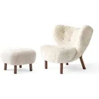 &tradition Little Petra VB1 fauteuil incl. poef ATD1 Geolied walnoot-Moonlight