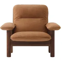 Audo Copenhagen Brasilia fauteuil Dark oak-Dunes camel leather 21004