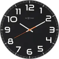 Nextime Classy Round - Klok - Stil uurwerk - Rond - Glas - Ø30 - Wit / Koperkleurig