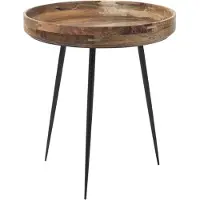 MATER Bowl medium tafel mango natuur, zwart onderstel