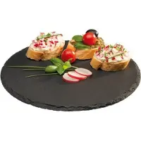 Multi Natuursteen serveerplateau - ø28cm - Set van 2 stuks