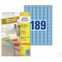 Avery Gekleurde etiketten 25,4 x 10 mm, blauw, Inkjetprinter, Laserprinter, Kopieerapparaat, afneembaar L6048-20
