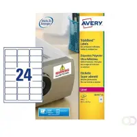 Avery Inventaris etiketten 63,5 x 33,9 mm, wit, Laserprinter, permanent klevend L6141-20