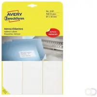 Avery Handbeschrijfbare etiketten 67 x 30 mm, wit, Typemachine, handbeschrijfbaar, permanent klevend 3347 - 2 stuks