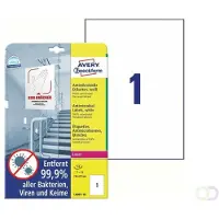 Avery Bedrukbare antimicrobiële etiketten 210 x 297 mm, wit, Laserprinter, Kopieerapparaat, permanent klevend L8001-10