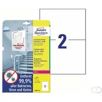Avery Bedrukbare antimicrobiële etiketten 210 x 148 mm, wit, Laserprinter, Kopieerapparaat, permanent klevend L8002-10