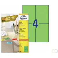 Avery Gekleurde etiketten 105 x 148 mm, groen, Inkjetprinter, Laserprinter, Kopieerapparaat, permanent klevend 3458
