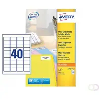 Avery Mini etiketten 45,7 x 25,4 mm, wit L7654-25
