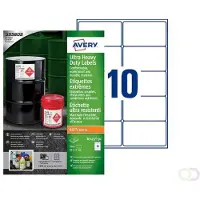 Avery Ultra-resistente etiketten 99 x 57 mm, wit, Laserprinter, Kopieerapparaat, permanent klevend B7173-50