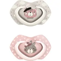 Canpol Babies Light Touch PURE COLOR Set symmetrische siliconen fopspenen , 2 stuks 18+ maanden