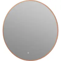 Guido Gusto Ronde badkamerspiegel Mauri mat rose goud met verwarming, LED verlichting en touch sensor 80x80cm