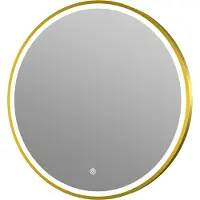 Guido Gusto Ronde badkamerspiegel Levi mat goud met verwarming, LED verlichting en touch sensor 100x100cm