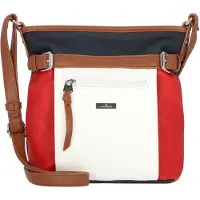Tom Tailor Schoudertas 'Juna' blauw / rood / wit