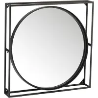 Dulaire Wandspiegel Groot Rond Modern Grijs 65x65 cm