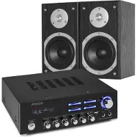 Fenton Stereo set - Bluetooth karaoke stereo set met versterker en speakers - 600W