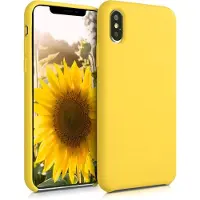 Kwmobile telefoonhoesje geschikt voor Apple iPhone XS Max - Hoesje met siliconen coating - Smartphone case in stralend geel
