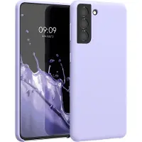 Kwmobile telefoonhoesje geschikt voor Samsung Galaxy S21 - Hoesje met siliconen coating - Smartphone case in pastel-lavendel