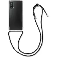 Kwmobile telefoonhoesje geschikt voor OnePlus Nord CE 5G - Hoesje met telefoonkoord - Back cover in zwart / transparant