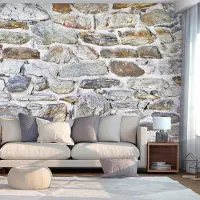 Karo-art 392cm X 280cm - Zelfklevend fotobehang - Oude stenen muur, aanrader, 8 maten, premium print