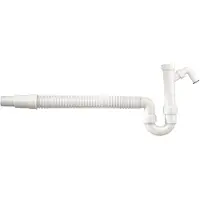 Schutte Buissifon Universeel - 6/4" x Ø 40-50 mm - Kunststof - Flexibele Afvoer - Wit