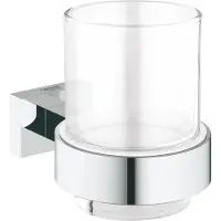 GROHE Essentials Cube - Glashouder met glas, chroom 40755001