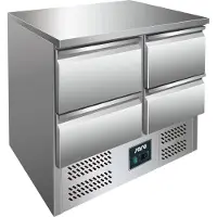 Saro Gekoelde Werkbank RVS met 4 lades | 90 x 70 x 85/88,5