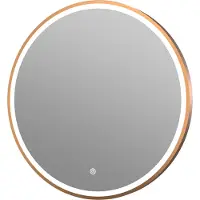 Guido Gusto Ronde badkamerspiegel Levi mat rosé goud met verwarming, LED verlichting en touch sensor 100x100cm