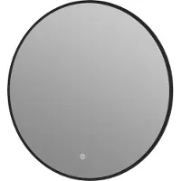 Guido Gusto Ronde badkamerspiegel Mauri mat zwart met verwarming, LED verlichting en touch sensor 60x60cm