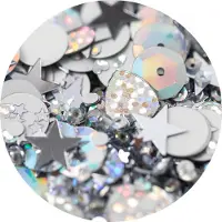 SIZZIX Sequins & beads silver -