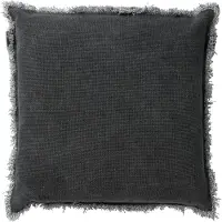 Dutch decor - BURTO - Sierkussen 45x45 cm - gewassen katoen - Charcoal - antraciet