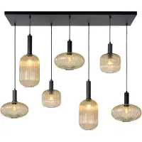 Lucide Hanglamp Maloto 7-lichts met amber glas