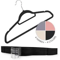 Blumtal - Kledinghangers - Velvet - Fluweel - Zwart - Set van 100