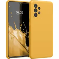 Kwmobile telefoonhoesje geschikt voor Samsung Galaxy A52 / A52 5G / A52s 5G - Hoesje met siliconen coating - Smartphone case in mango