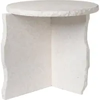 Ferm Living Mineral Sculptural Table Bianco Curia - Bijzettafels & buffetten Marmer White - 1104264893