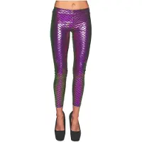 Boland legging Zeemeermin dames polyester paars/groen