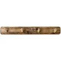Furniteam Wandrek Bes 4 haken | hout bruin 73x10x12 cm wandkapstokken | NADUVI