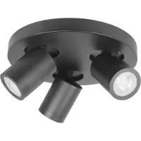 Highlight Ip44 Opbouwspot Oliver 3 Lichts Mat Zwart